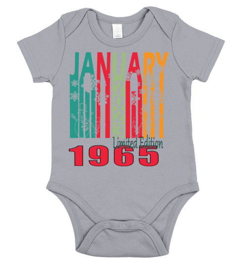 1965 January vintage birthday Short Sleeve Baby One-Piece
