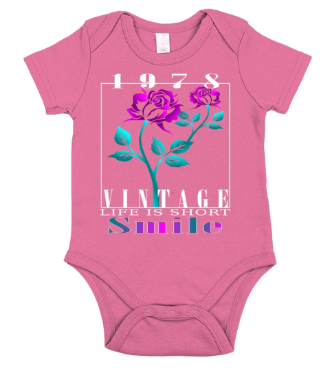1978 Born Vintage Rose Gift Short Sleeve Baby One-Piece