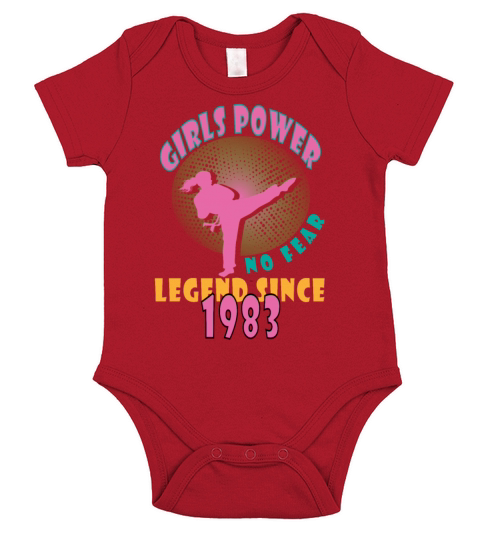 1983 vinatge Girls Power Birthday Short Sleeve Baby One-Piece