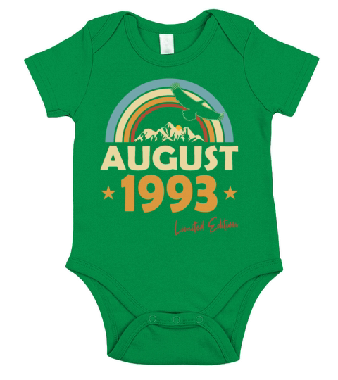 30th birthday vintage august 1993 limited edition Short Sleeve Baby One-Piece