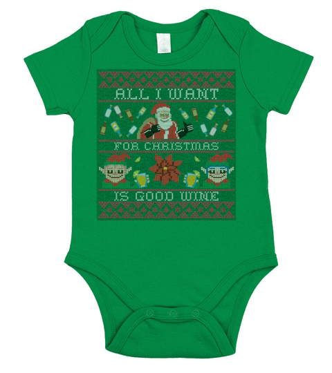 All i want for christmas is good red wine Short Sleeve Baby One-Piece
