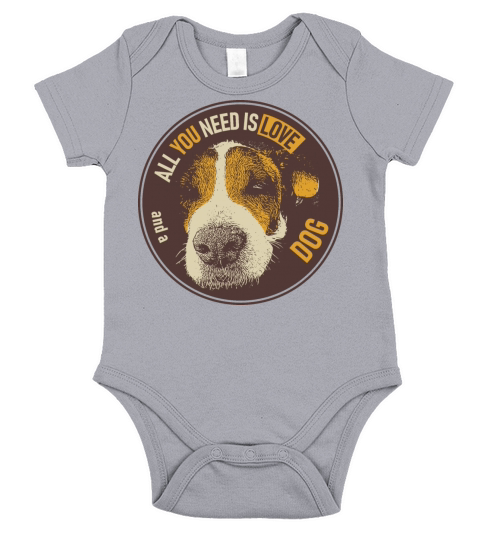All you need is love and a dog quote typography Short Sleeve Baby One-Piece
