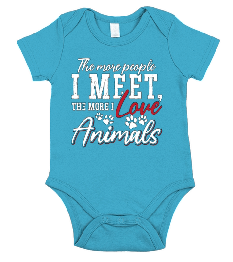 Animal Welfare The More People I Meet Animal Lover Short Sleeve Baby One-Piece