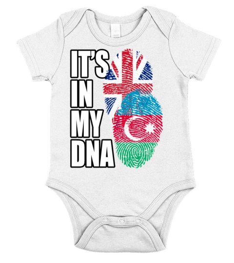 Azerbaijani And British Mix Heritage DNA Flag Short Sleeve Baby One-Piece