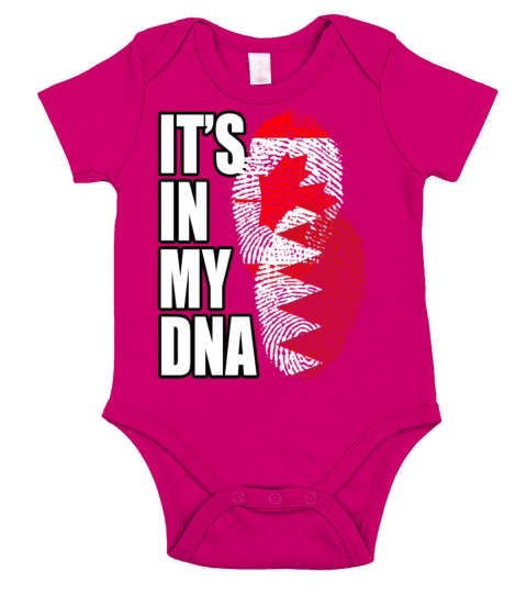 Bahraini And Canadian Mix Heritage DNA Flag Short Sleeve Baby One-Piece