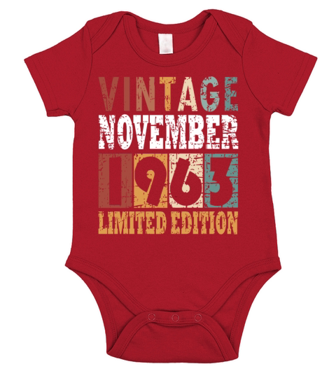 Birth Month november 1963 Vintage Short Sleeve Baby One-Piece