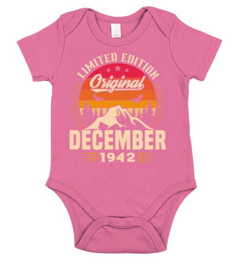Birthday Gift December 1942 Vintage Retro Short Sleeve Baby One-Piece