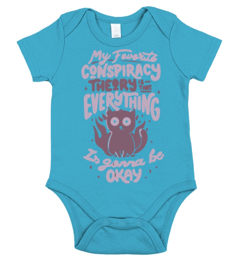 Conspiracy Theory Cute Funny Quote Evil Cat Gift Short Sleeve Baby One-Piece