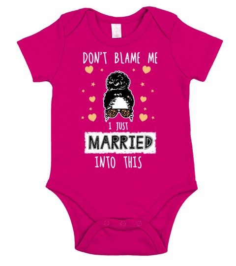 Dont Blame Me I Married Into This Vintage Funny Short Sleeve Baby One-Piece