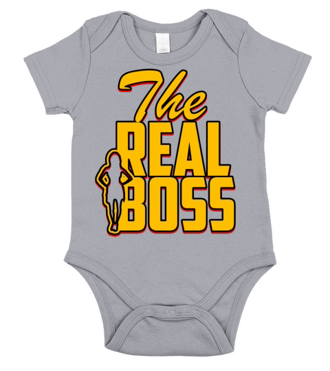 Funny Couple Shirt Tshirt Hoddie The Real Boss Short Sleeve Baby One-Piece