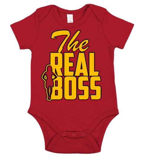 Funny Couple Shirt Tshirt Hoddie The Real Boss Short Sleeve Baby One-Piece