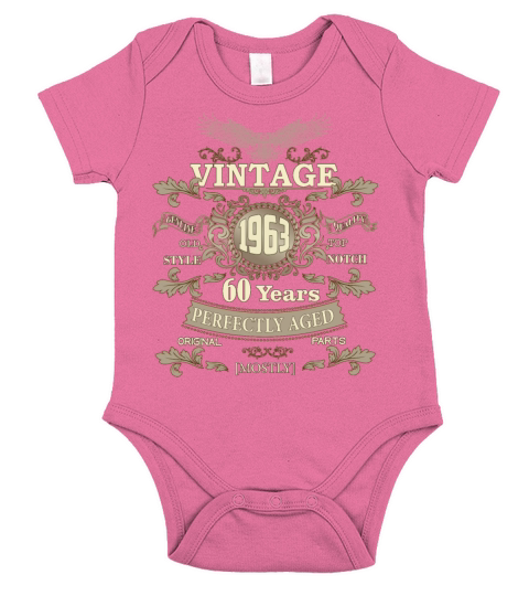 Gift for 60th birthday - Vintage ornaments - gift Short Sleeve Baby One-Piece