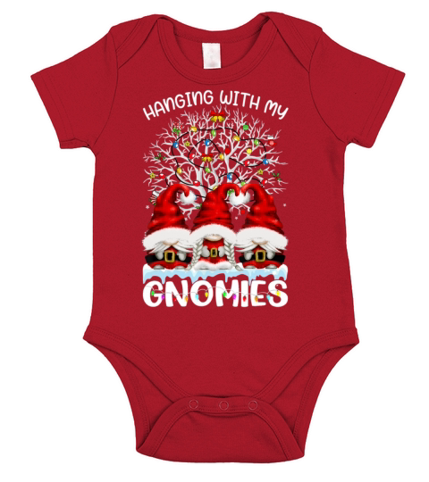 Hanging With My Gnomies Nordic Santa Gnome Christm Short Sleeve Baby One-Piece