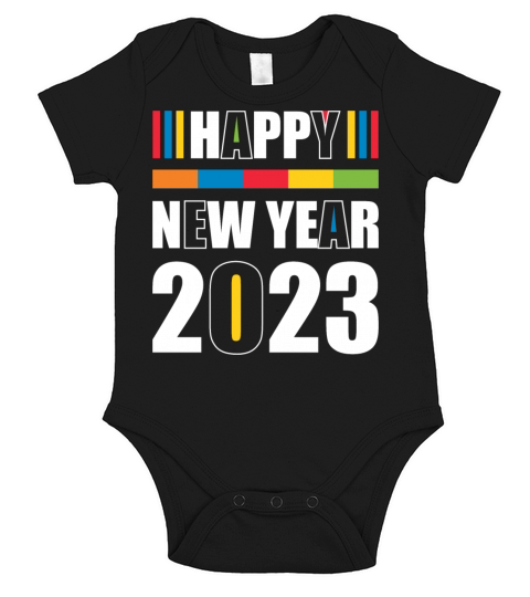 Happy New Year 2023 Short Sleeve Baby One-Piece