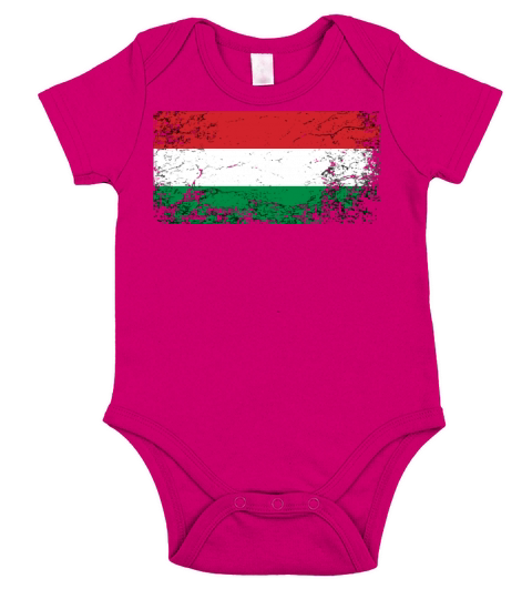 Hungarian National Flag Vintage Short Sleeve Baby One-Piece