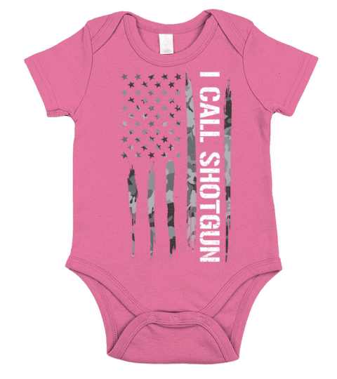I Call Shotgun - American Flag Short Sleeve Baby One-Piece