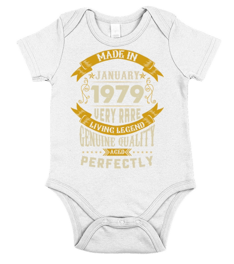 January 1979 Vintage Birthday Present Short Sleeve Baby One-Piece