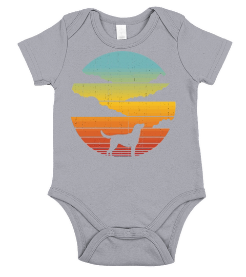 Labrador Retro Vintage Style 60s 70s Men Women Dog Short Sleeve Baby One-Piece