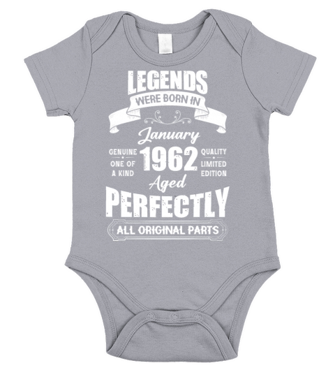 Legends Were Born In January 1962 Birthday Short Sleeve Baby One-Piece