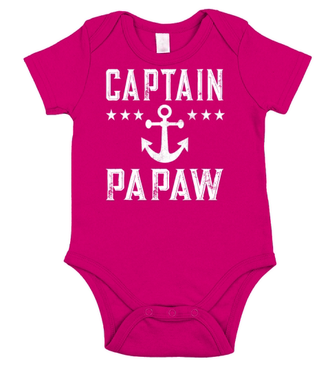 Mens Vintage Captain Papaw Family Cruise Lake Boat Short Sleeve Baby One-Piece