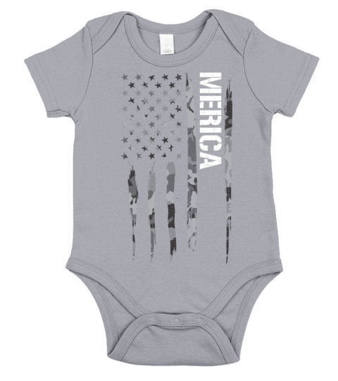 Merica - American Flag Short Sleeve Baby One-Piece