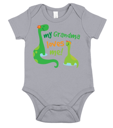 My Grandma Loves Me Dinosaur Short Sleeve Baby One-Piece