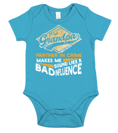 Partner in Crime Grandpa Vintage Bad influence Short Sleeve Baby One-Piece