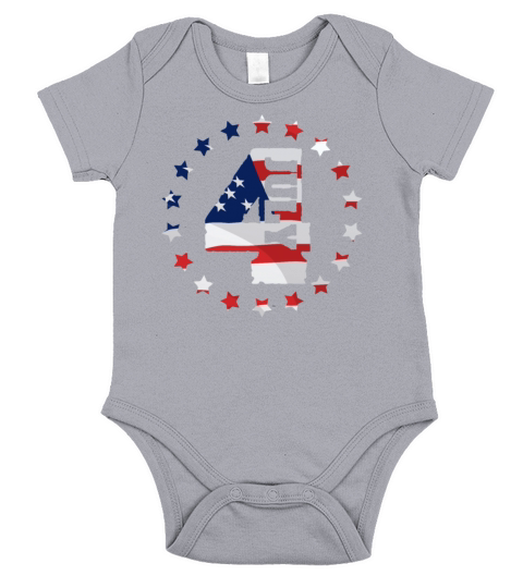 Red White and Blue 4th of July for Americans Short Sleeve Baby One-Piece