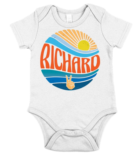 Richard Shirt Vintage Sunset Richard Groovy Tie Short Sleeve Baby One-Piece