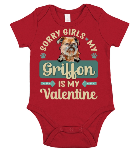 Sorry Girls My Griffon Is My Valentine Short Sleeve Baby One-Piece
