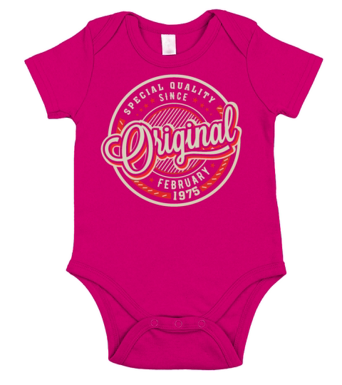 Special Quality Since February 1975 Short Sleeve Baby One-Piece