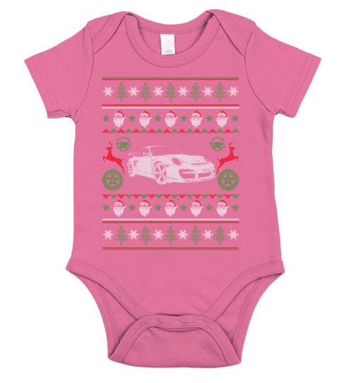Sportscar - Ugly Christmas Sweater Short Sleeve Baby One-Piece