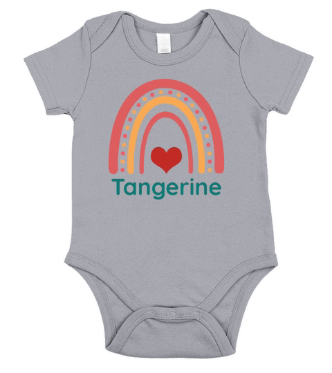 Tangerine Vintage Boho Rainbow Short Sleeve Baby One-Piece