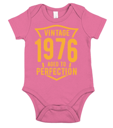 Vintage 1976 Aged To Perfection 47th Birthday Short Sleeve Baby One-Piece