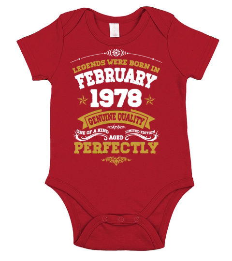 Vintage Aged To Perfection Ferbuary 1978 Short Sleeve Baby One-Piece