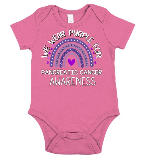 We Wear Purple for Pancreatic Cancer Awareness Short Sleeve Baby One-Piece