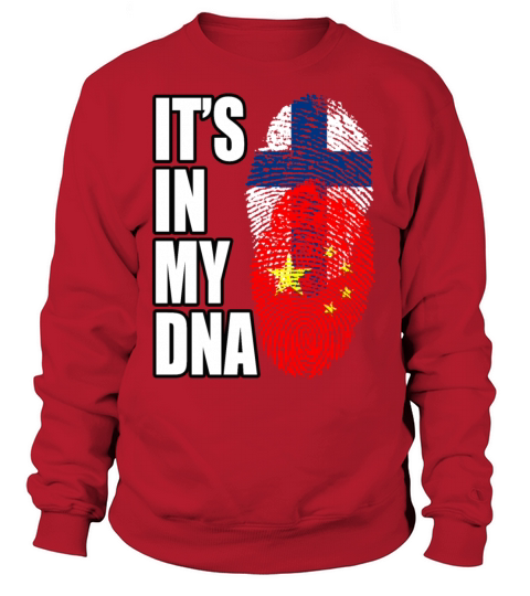 Finland And Chinese Mix Heritage DNA Flag Sweatshirt Unisex