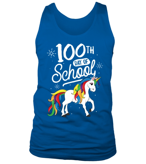 100 Days of School Unicorn TShirt for Girls Tank Top Unisex