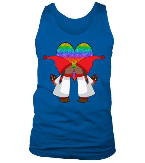 Black Lesbian Gnome Valentines Day Couples Gift Tank Top Unisex