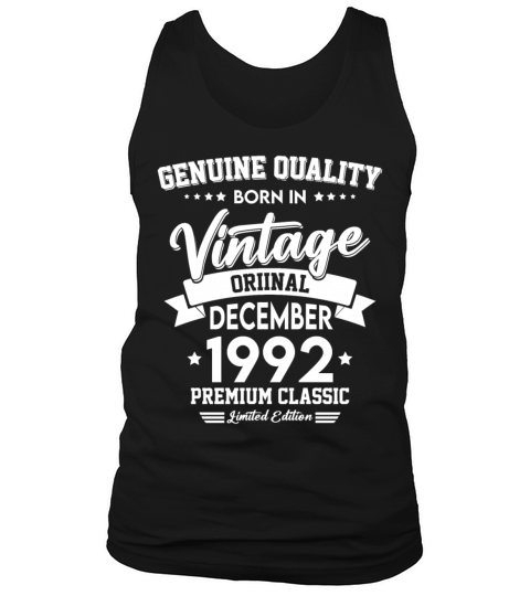 Born In December 1992 Original Vintage Tank Top Unisex