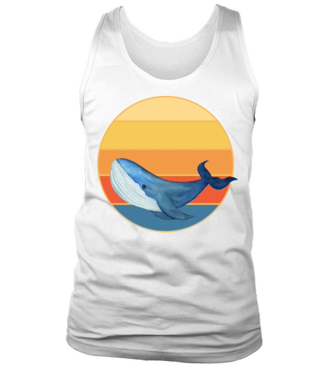 Cute Kawaii Whale Retro Sunset Vintage Ocean Tank Top Unisex