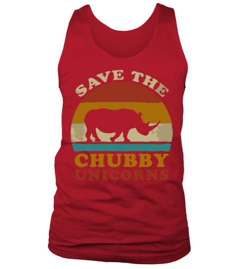 Retro Vintage Sunset Save The Chubby Unicorns Fat Tank Top Unisex
