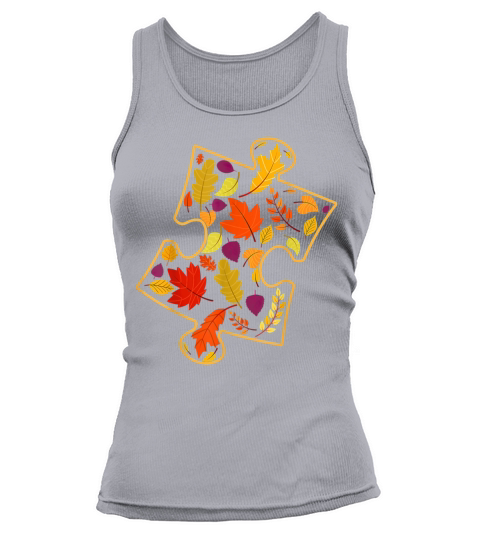 Autism Awareness Fall Leaf Autumn Thanksgiving Tank top Woman