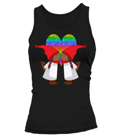Black Lesbian Gnome Valentines Day Couples Gift Tank top Woman