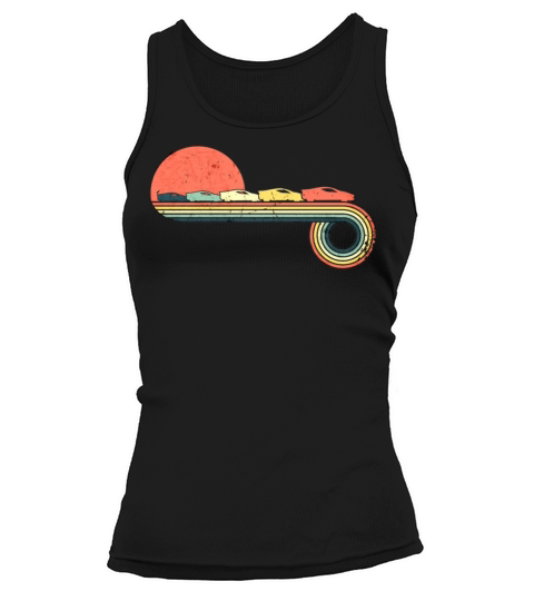 Car Sportscar Retro Vintage Sunset Rainbow Color Tank top Woman