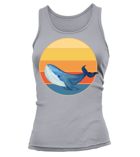 Cute Kawaii Whale Retro Sunset Vintage Ocean Tank top Woman