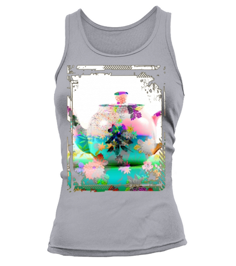 Japan Tea Pot Floral Pattern Chrysanthemum Cherry Tank top Woman