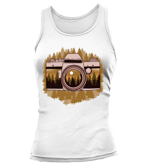 Retro Camera With Forest For Nature Photographers Tank top Woman