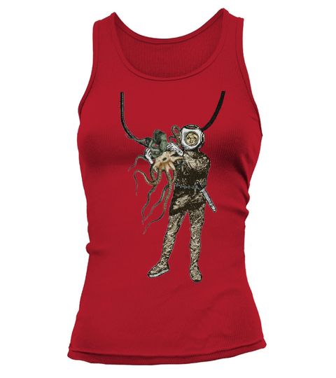 Vintage Helmet Diver Holding an Octopus Underwater Tank top Woman
