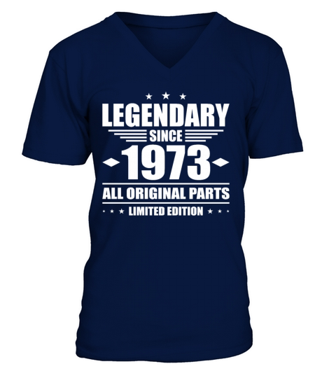50th birthday vintage 1973 legendary since 1973 V-Neck T-shirt